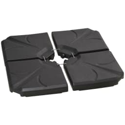 image-Outsunny Set of 4 Banana Parasol Base Stand Water or Sand Filled Weights, Black