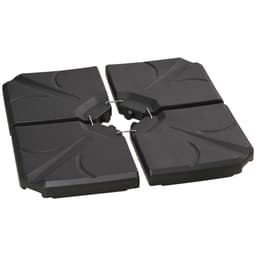 image-Outsunny Set of 4 Banana Parasol Base Stand Water or Sand Filled Weights, Black