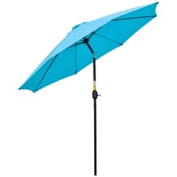 image-Outsunny 2.6M Patio Umbrella Outdoor Sunshade Canopy w/ Tilt and Crank Blue