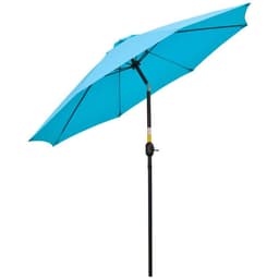 image-Outsunny 2.6M Patio Umbrella Outdoor Sunshade Canopy w/ Tilt and Crank Blue