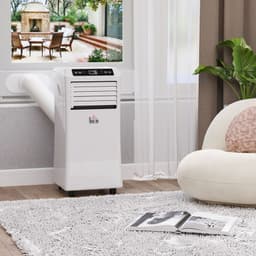 image-HOMCOM Mobile Air Conditioner W/ RC Cooling Sleeping Mode Portable White 1080W