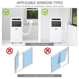 image-HOMCOM Mobile Air Conditioner W/ RC Cooling Sleeping Mode Portable White 1080W