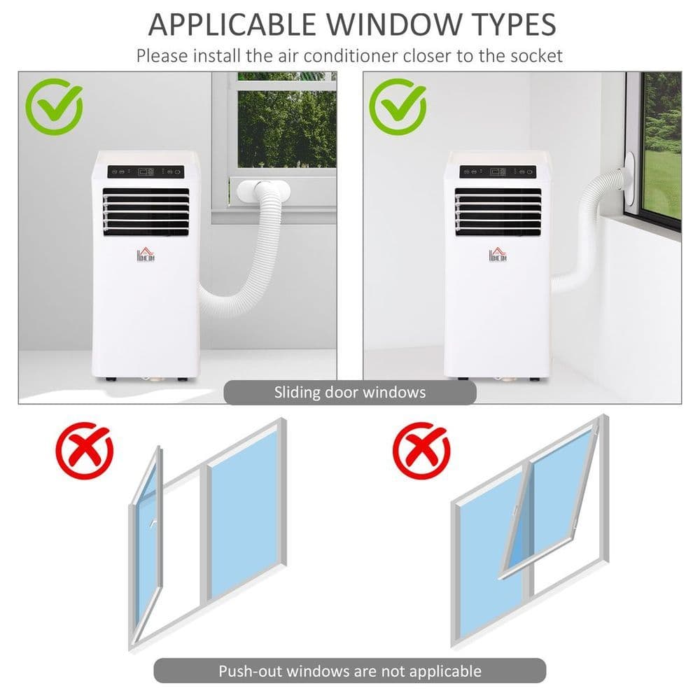 image-HOMCOM Mobile Air Conditioner W/ RC Cooling Sleeping Mode Portable White 1080W