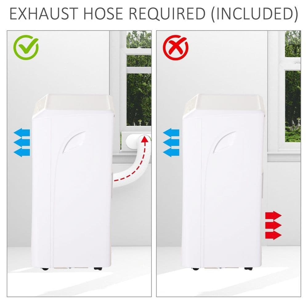 image-HOMCOM Mobile Air Conditioner W/ RC Cooling Sleeping Mode Portable White 1080W