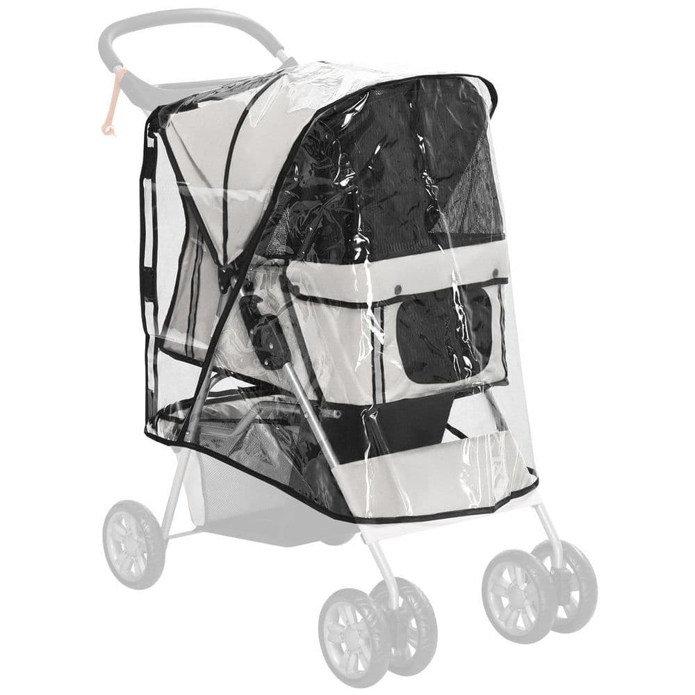 image-PawHut Dog Stroller Rain Cover w/ Rear Entry, Cover, for Dog Pram