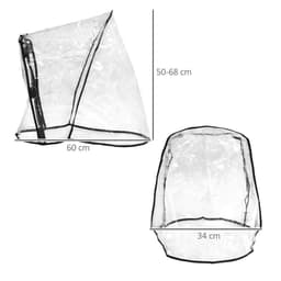 image-PawHut Dog Stroller Rain Cover w/ Rear Entry, Cover, for Dog Pram