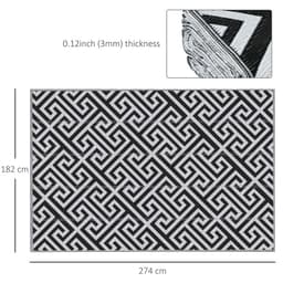 image-Outsunny 182x274cm Reversible Outdoor Rug Portable Plastic Straw RV Camping Mat