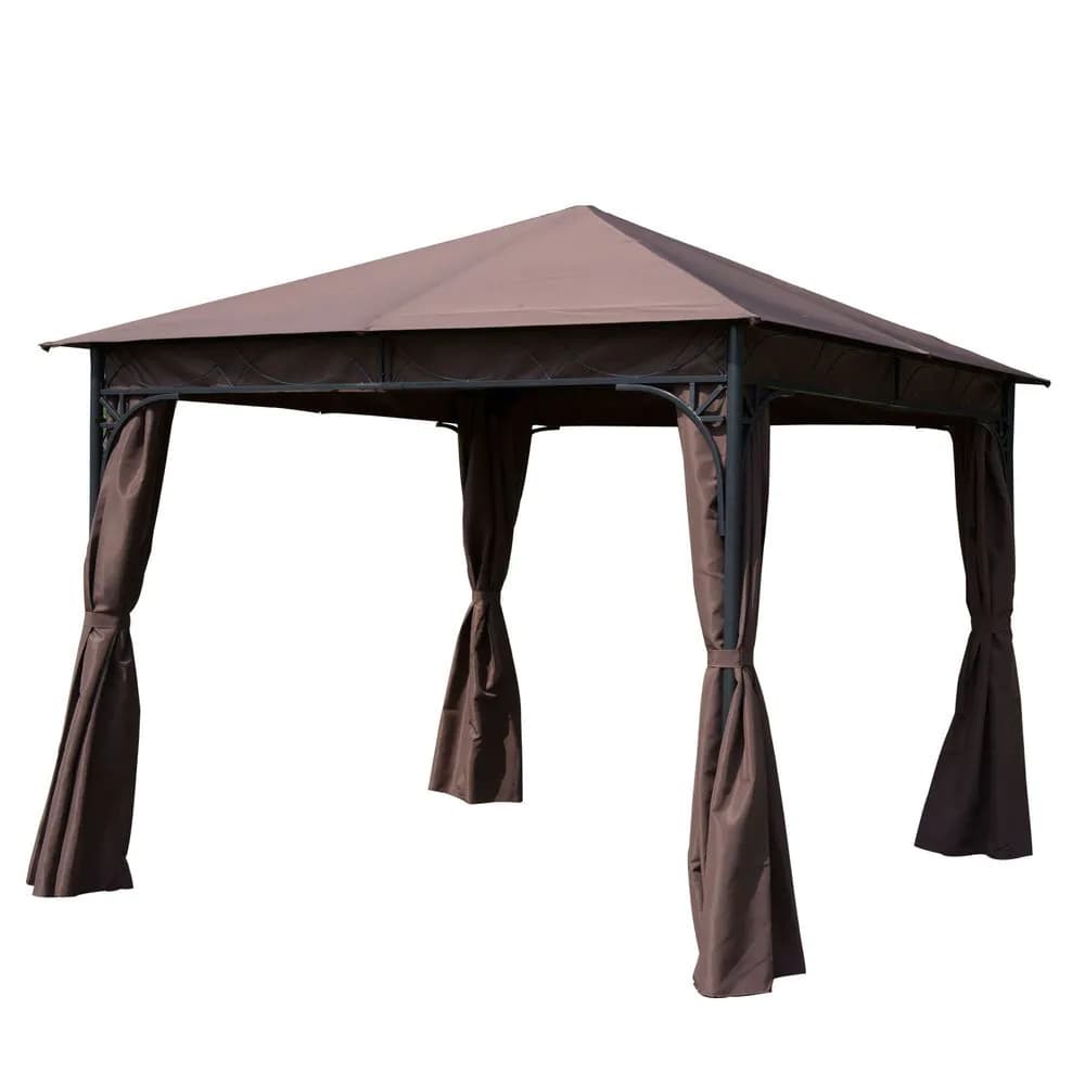 image-Outsunny 3m x 3m Garden Metal Gazebo Marquee Party Tent Canopy Shelter Pavilion