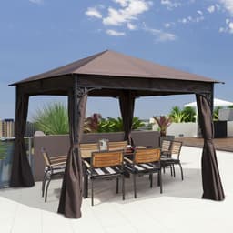 image-Outsunny 3m x 3m Garden Metal Gazebo Marquee Party Tent Canopy Shelter Pavilion