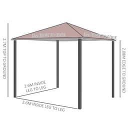 image-Outsunny 3m x 3m Garden Metal Gazebo Marquee Party Tent Canopy Shelter Pavilion