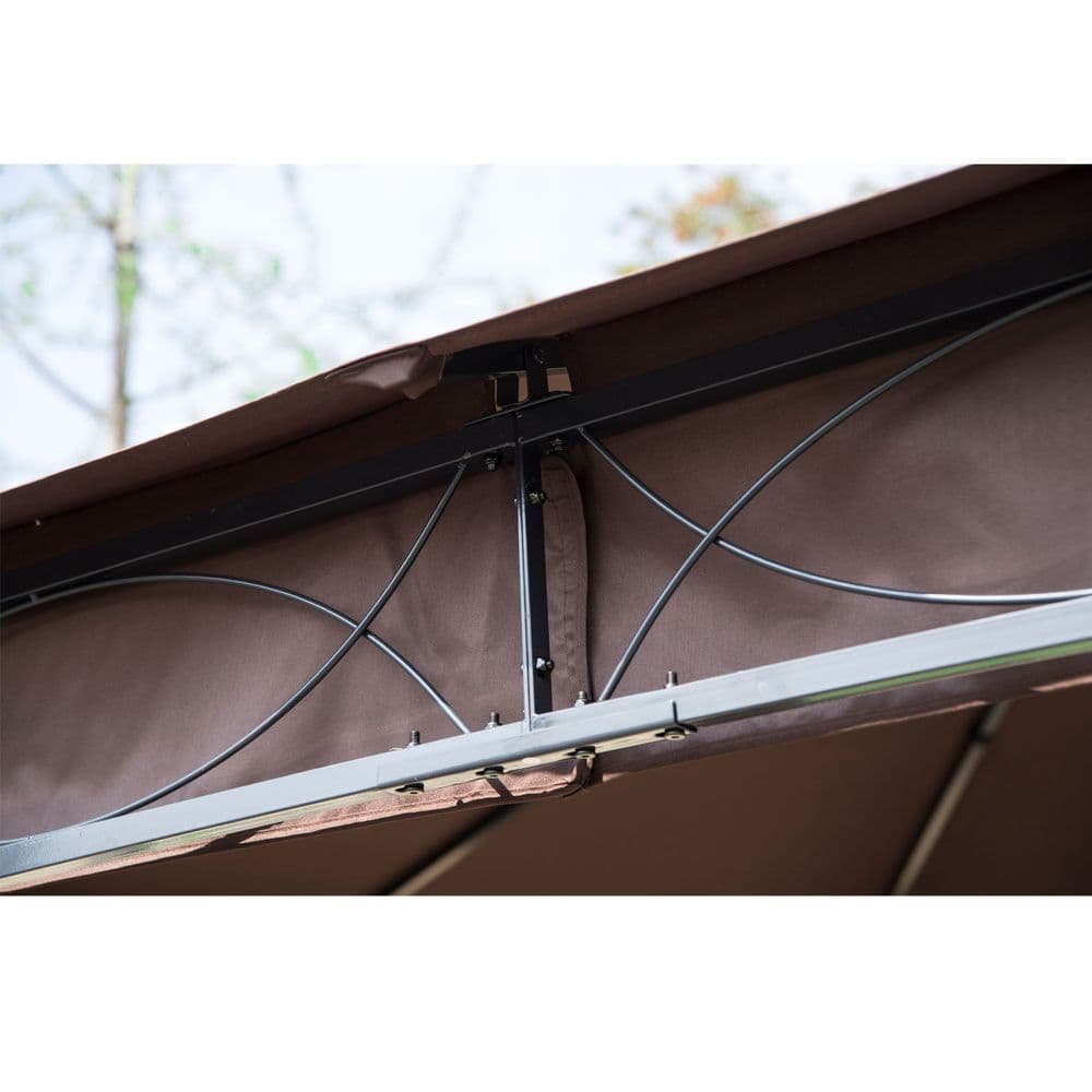 image-Outsunny 3m x 3m Garden Metal Gazebo Marquee Party Tent Canopy Shelter Pavilion
