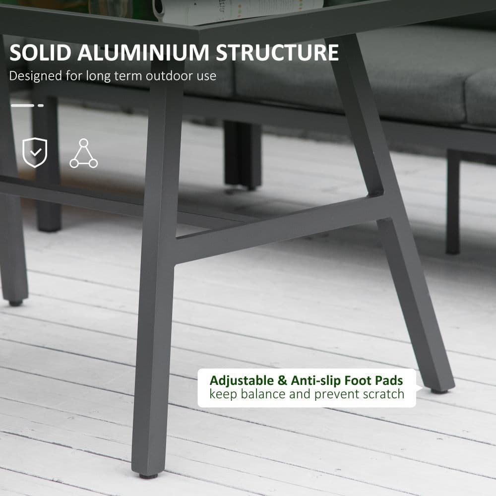 image-Outsunny 8-Seater Aluminium Garden Dining Sofa Furniture Set with Cushions