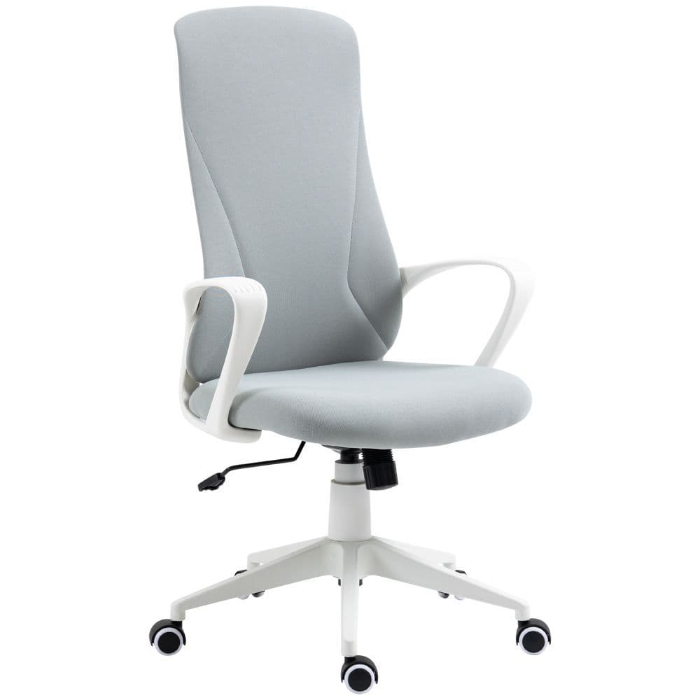 image-Vinsetto High-Back Home Office Chair Height Adjustable Elastic Desk Chair Grey