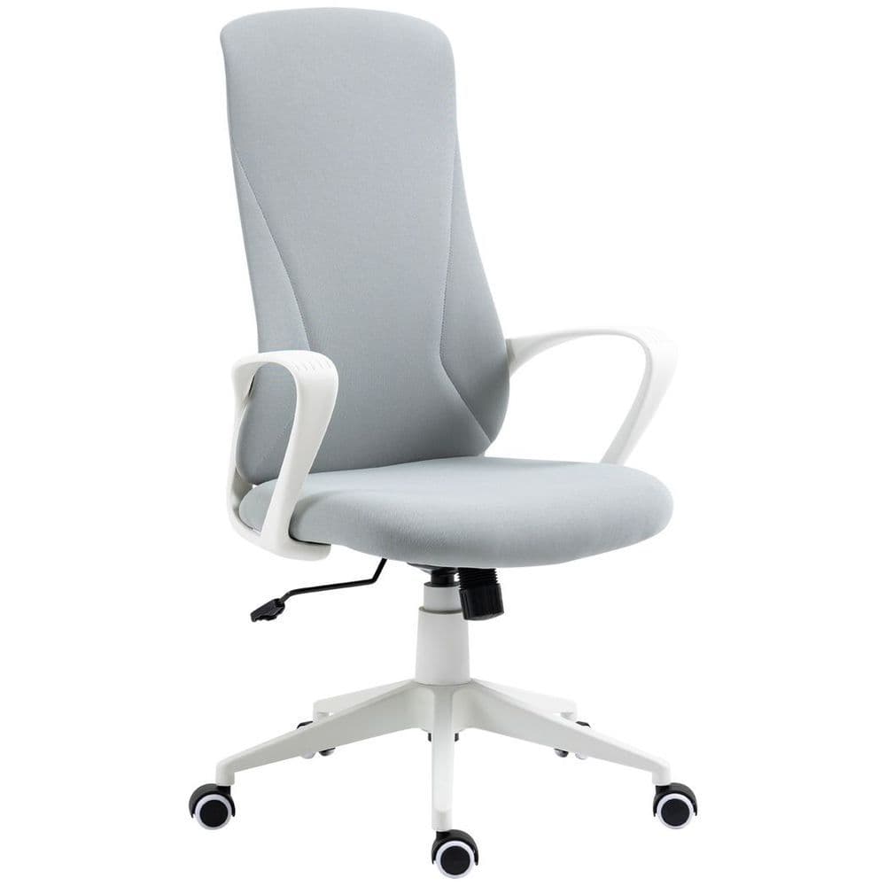 image-Vinsetto High-Back Home Office Chair Height Adjustable Elastic Desk Chair Grey