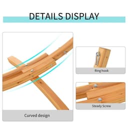 image-Outsunny 3(m) Wooden Hammock Stand Universal Garden Picnic Camp Accessories