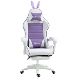 image-Vinsetto Racing Style Gaming Chair with Footrest Removable Rabbit Ears, Purple