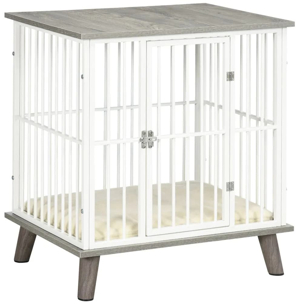 image-PawHut Dog Crate Furniture, Indoor Dog Kennel Side End Table, 64.5x48x70.5 cm