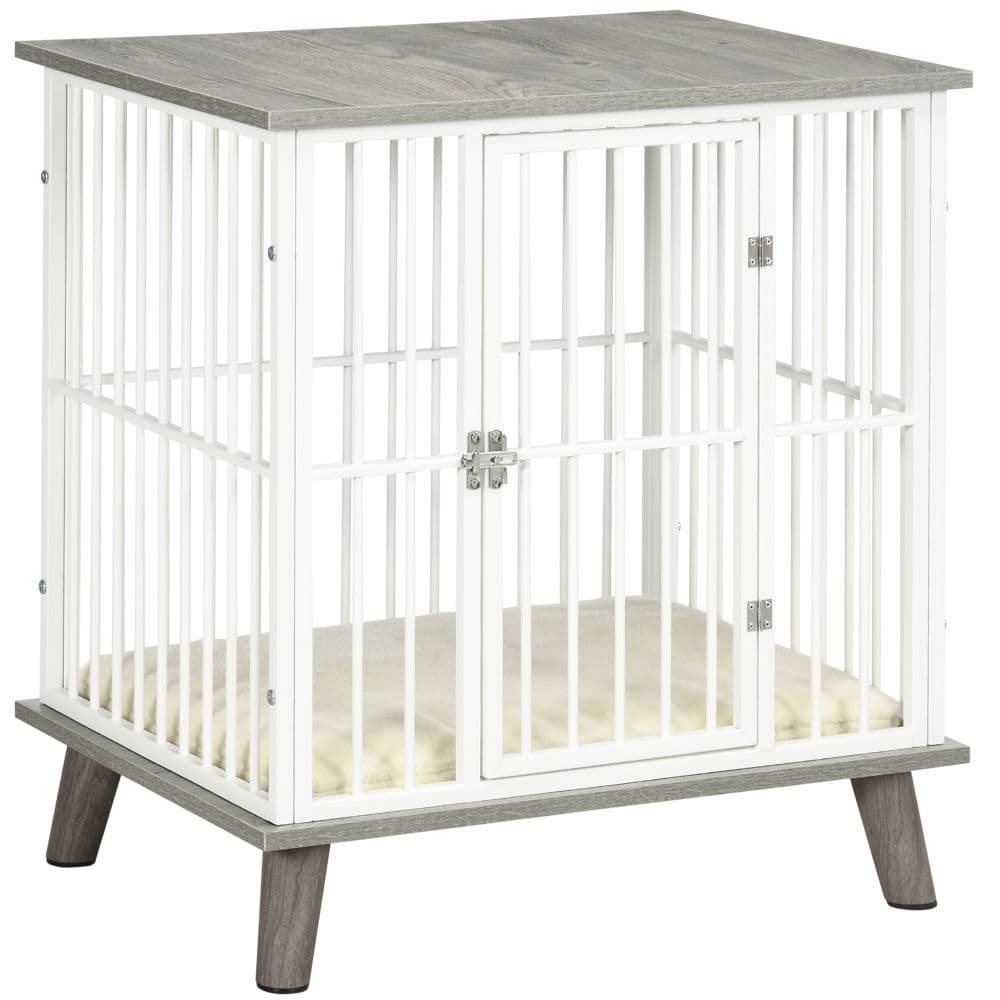 image-PawHut Dog Crate Furniture, Indoor Dog Kennel Side End Table, 64.5x48x70.5 cm