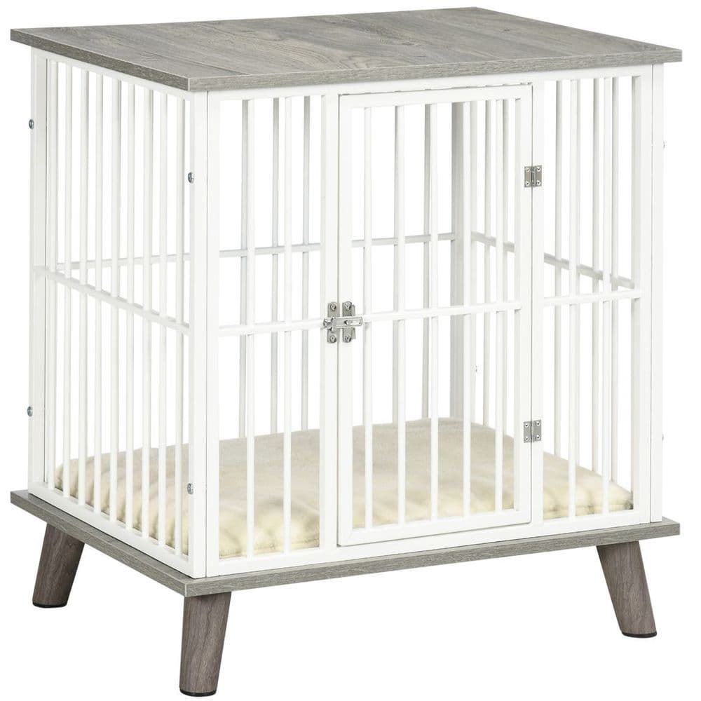 image-PawHut Dog Crate Furniture, Indoor Dog Kennel Side End Table, 64.5x48x70.5 cm
