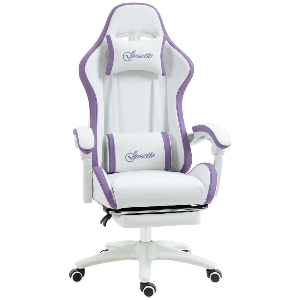 image-Vinsetto Racing Style Gaming Chair with Reclining Function Footrest, Purple