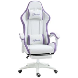 image-Vinsetto Racing Style Gaming Chair with Reclining Function Footrest, Purple