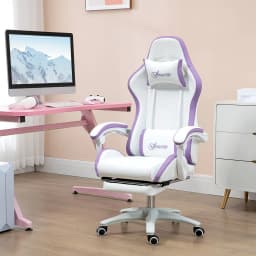 image-Vinsetto Racing Style Gaming Chair with Reclining Function Footrest, Purple