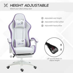 image-Vinsetto Racing Style Gaming Chair with Reclining Function Footrest, Purple