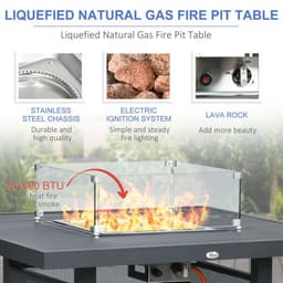 image-Outsunny 6-Piece Garden Furniture Set with Firepit Table Outdoor Sofa Aluminium