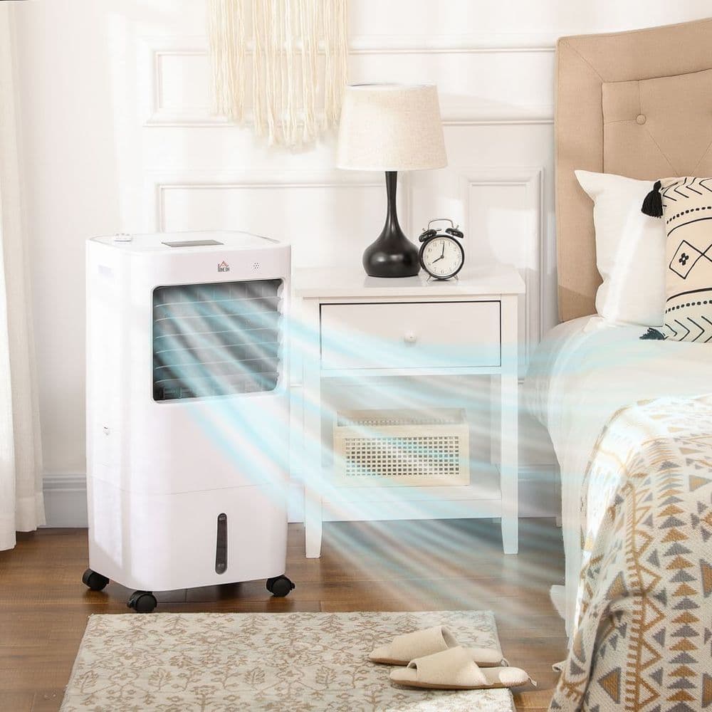 image-HOMCOM Evaporative Portable Air Cooler Cooling Fan Humidifier for Home Office