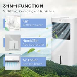 image-HOMCOM Evaporative Portable Air Cooler Cooling Fan Humidifier for Home Office
