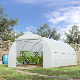 image-Outsunny 6 x 3 x 2 m Polytunnel Greenhouse w/ Zippered Door and 8 Windows