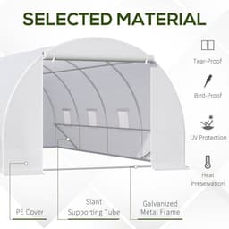 image-Outsunny 6 x 3 x 2 m Polytunnel Greenhouse w/ Zippered Door and 8 Windows