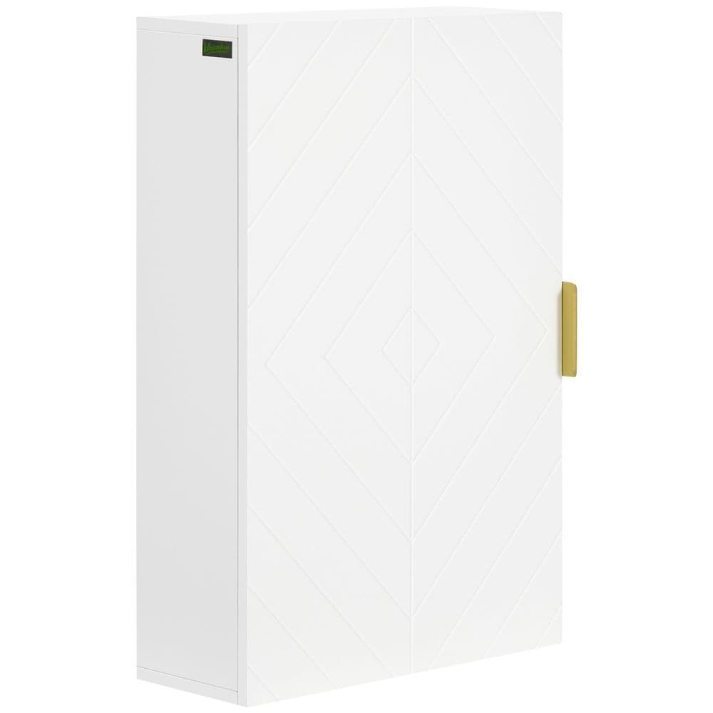 image-kleankin Bathroom Wall Cabinet with Adjustable Shelves for Hallway, Living Room