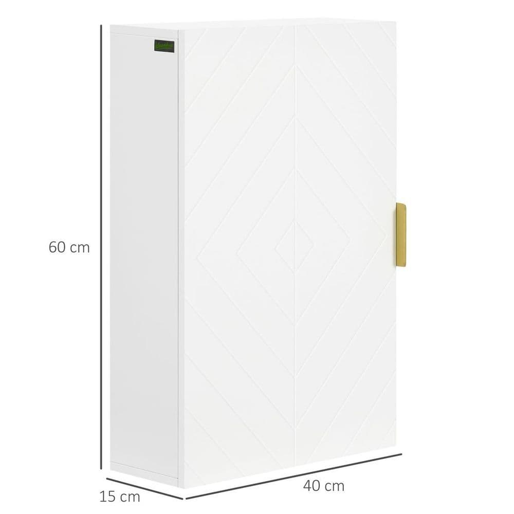 image-kleankin Bathroom Wall Cabinet with Adjustable Shelves for Hallway, Living Room