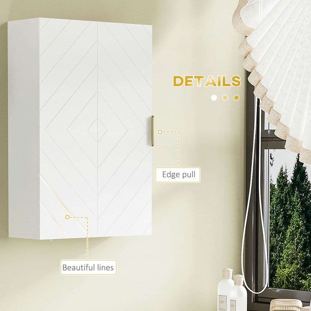 image-kleankin Bathroom Wall Cabinet with Adjustable Shelves for Hallway, Living Room