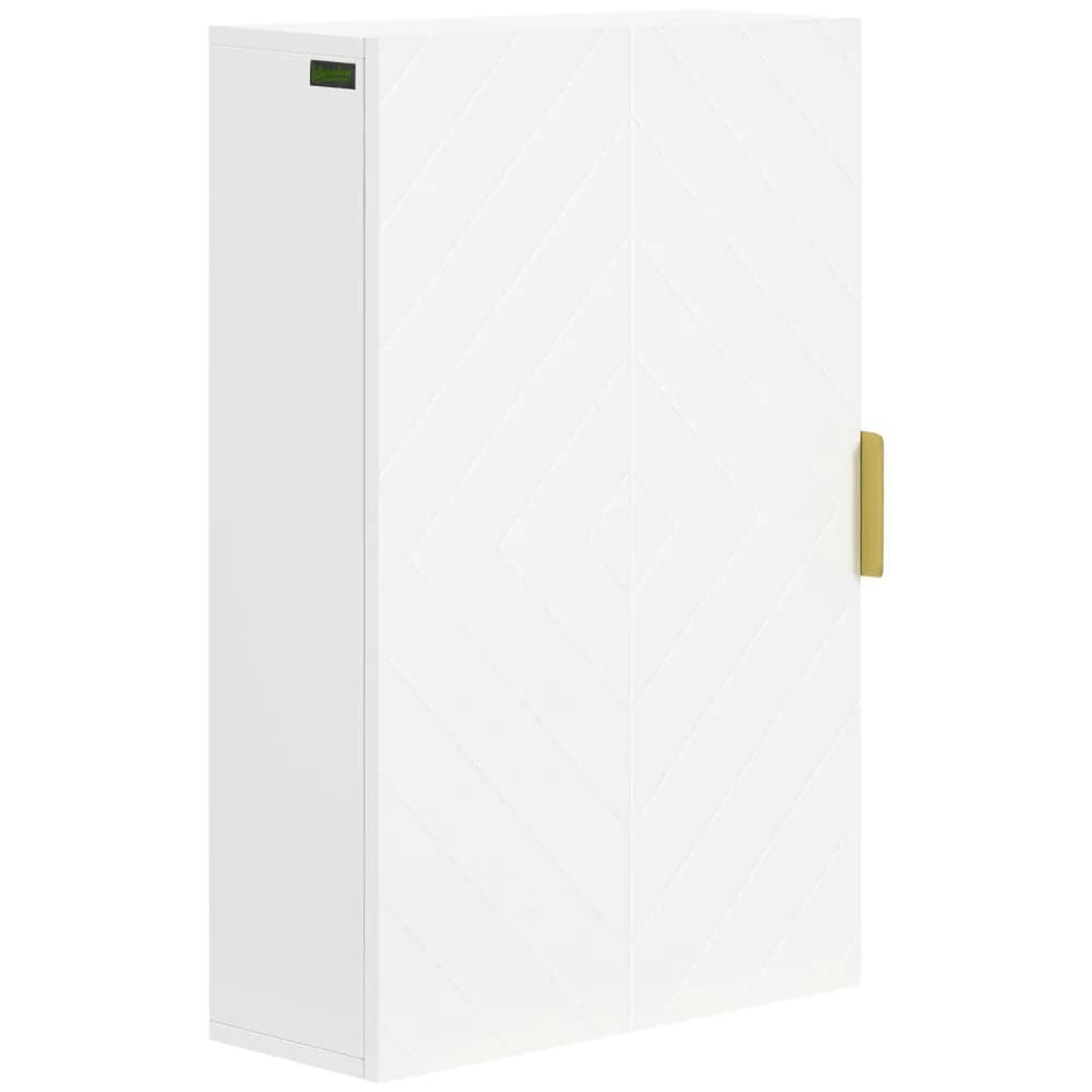 image-kleankin Bathroom Wall Cabinet with Adjustable Shelves for Hallway, Living Room