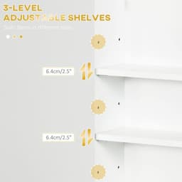image-kleankin Bathroom Wall Cabinet with Adjustable Shelves for Hallway, Living Room