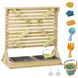 image-Outsunny Kids Running Water Playset w/ Sink Toys, Water Carts, Tracks