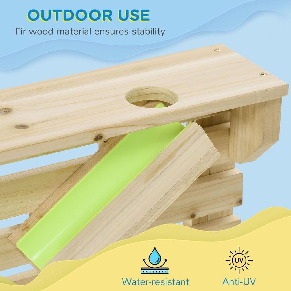 image-Outsunny Kids Running Water Playset w/ Sink Toys, Water Carts, Tracks