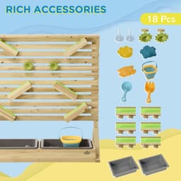 image-Outsunny Kids Running Water Playset w/ Sink Toys, Water Carts, Tracks