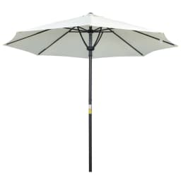 image-Outsunny Outdoor Market Table Parasol Umbrella Sun Shade with 8 Ribs, Cream