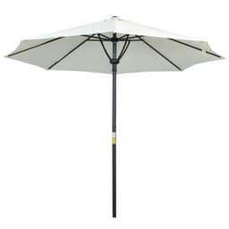 image-Outsunny Outdoor Market Table Parasol Umbrella Sun Shade with 8 Ribs, Cream