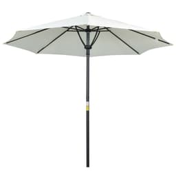 image-Outsunny Outdoor Market Table Parasol Umbrella Sun Shade with 8 Ribs, Cream