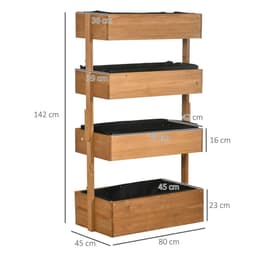 image-Outsunny Raised Garden Bed Wooden Plant Stand Orange