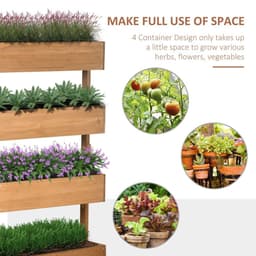 image-Outsunny Raised Garden Bed Wooden Plant Stand Orange