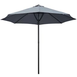image-Outsunny Outdoor Market Table Parasol Umbrella Sun Shade with 8 Ribs, Grey