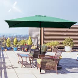 image-Outsunny 3x2m Patio Parasol Canopy Tilt Crank 6 Ribs Sun Shade Garden Green