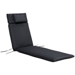 image-Outsunny Garden Sun Lounger Chair Cushion Reclining Relaxer Indoor Outdoor Black