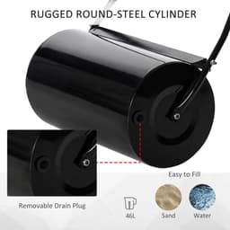 image-DURHAND Heavy Duty Garden Lawn Roller Push Tow Water Sand Filled 46L Equipment