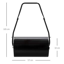image-DURHAND Heavy Duty Garden Lawn Roller Push Tow Water Sand Filled 46L Equipment